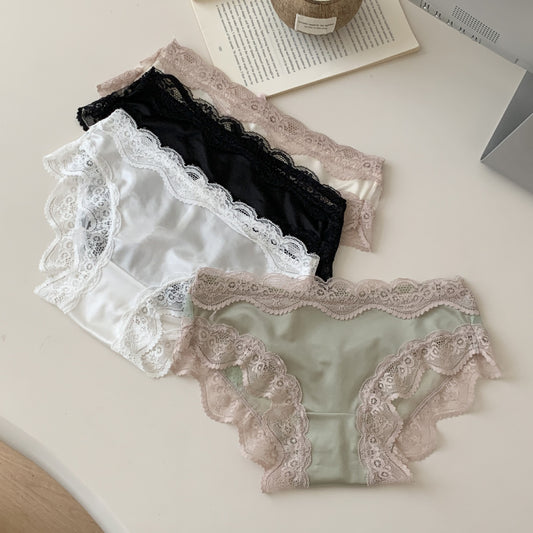 Mens Silky Satin Panties Sissy Lingerie Ruffle Lace Bowknot Briefs