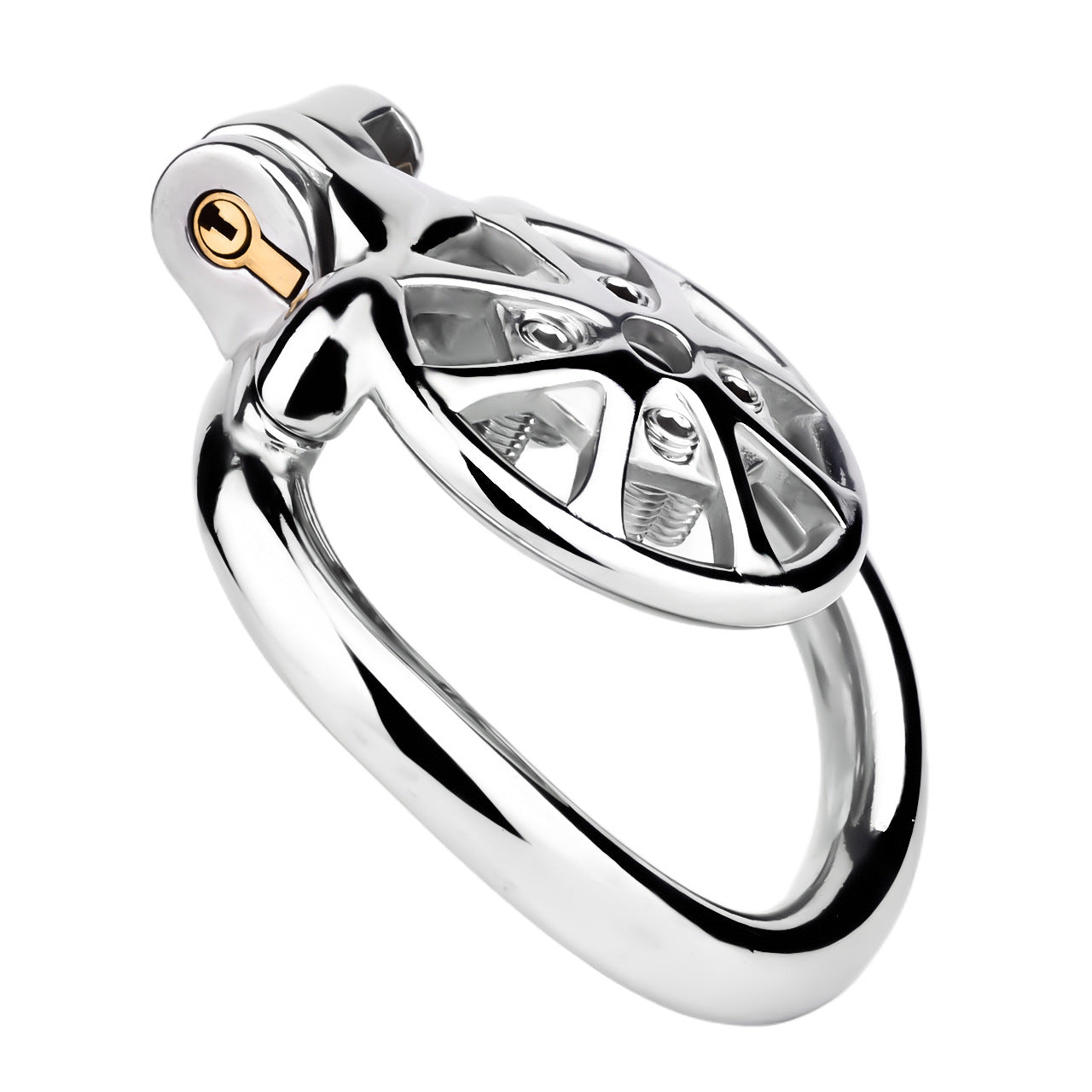 Small Flat Chastity Cage Stainless Steel Male Chastity Device with Detachable Accessories