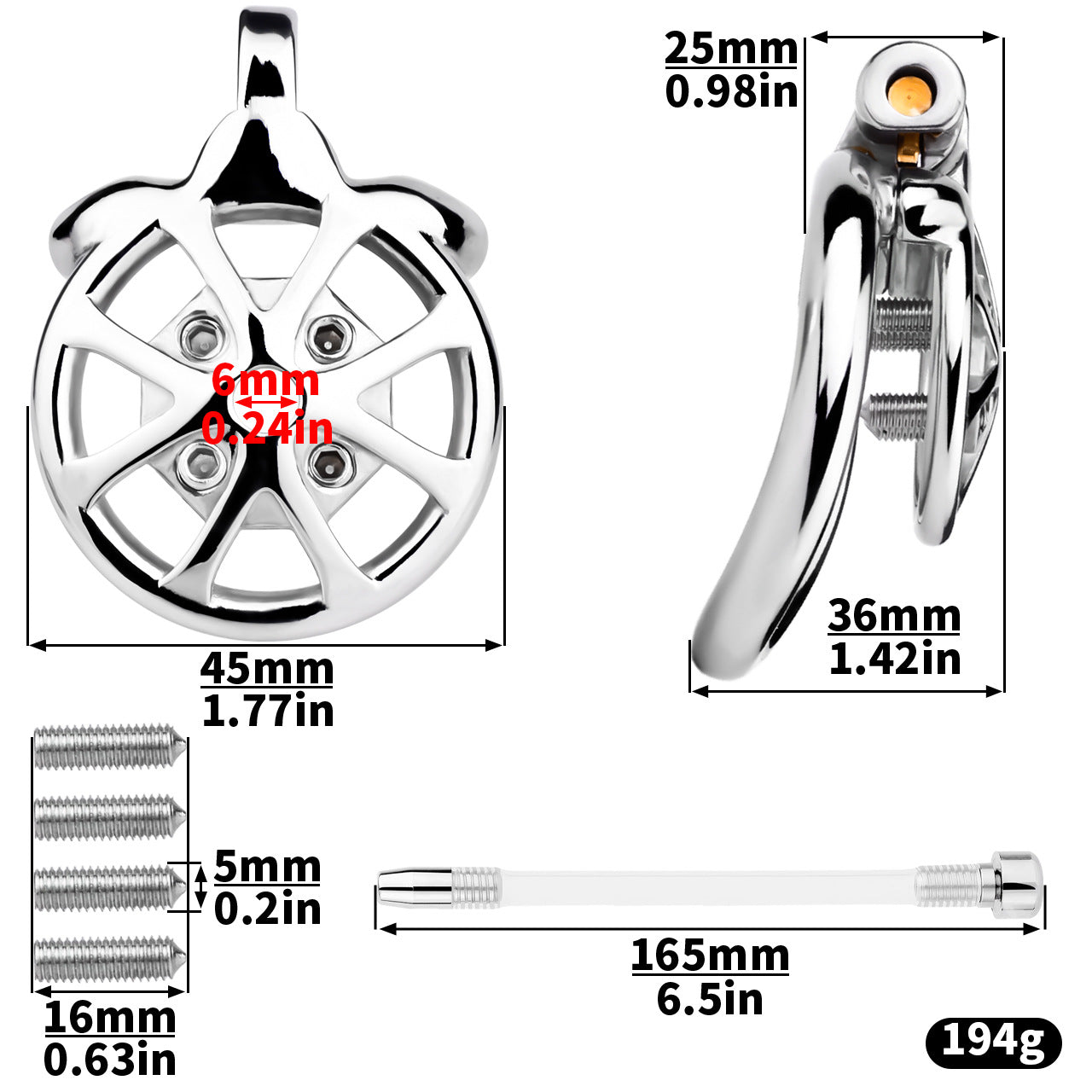 Small Flat Chastity Cage Stainless Steel Male Chastity Device with Detachable Accessories