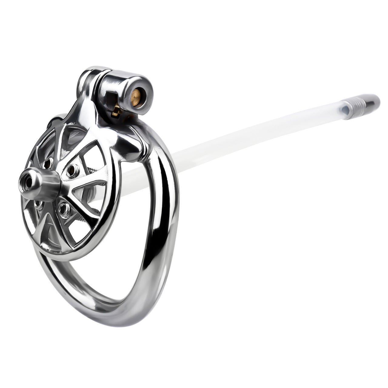 Small Flat Chastity Cage Stainless Steel Male Chastity Device with Detachable Accessories
