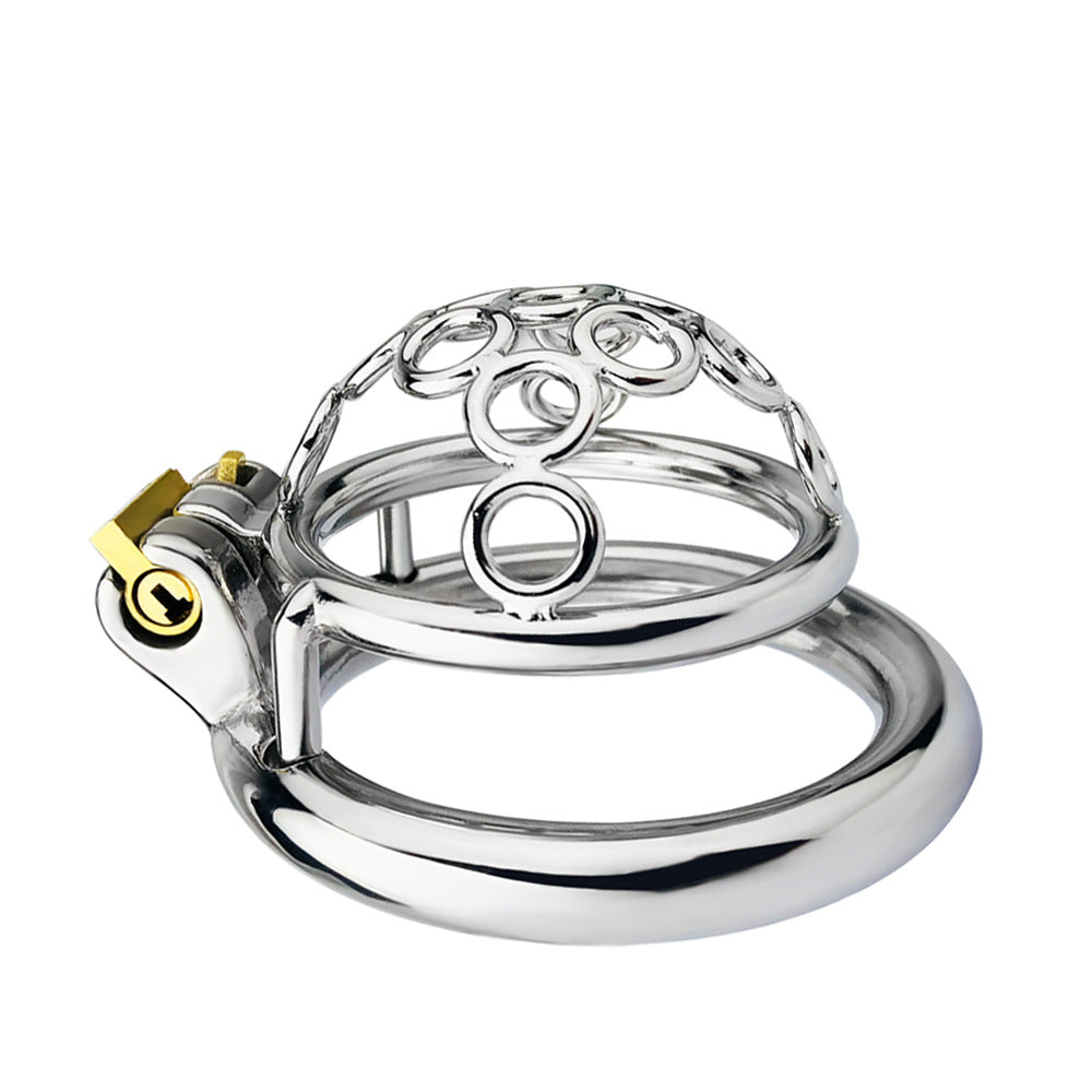 Compact Escape-Proof Stainless Steel Male Chastity Cage - Secure Penis Lock & Cock Ring - Discreet Adult Toy for Men