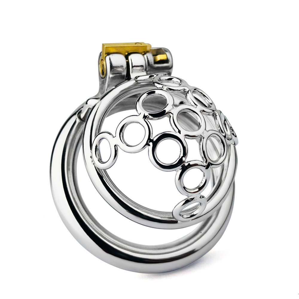 Compact Escape-Proof Stainless Steel Male Chastity Cage - Secure Penis Lock & Cock Ring - Discreet Adult Toy for Men