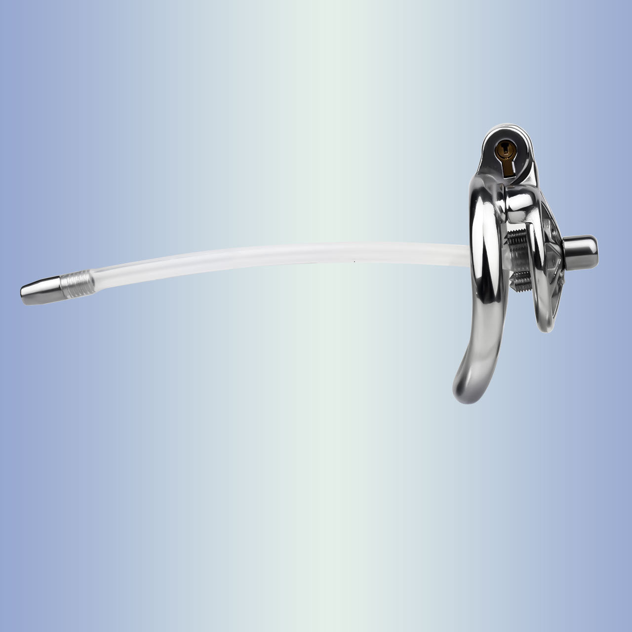 Small Flat Chastity Cage Stainless Steel Male Chastity Device with Detachable Accessories