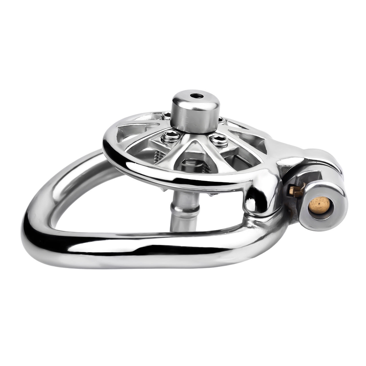 Small Flat Chastity Cage Stainless Steel Male Chastity Device with Detachable Accessories