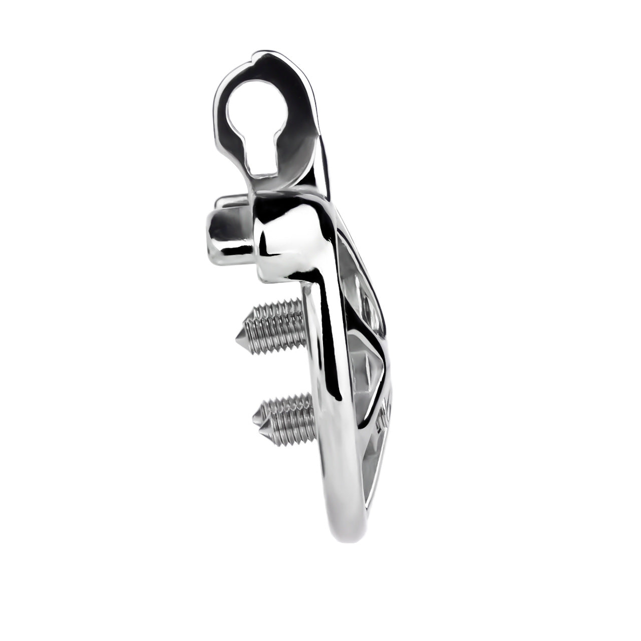 Small Flat Chastity Cage Stainless Steel Male Chastity Device with Detachable Accessories