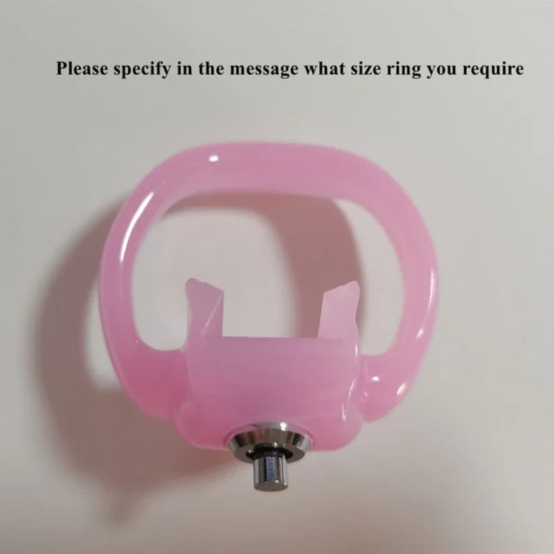 Pink HT-V5 Click&Lock Chastity Cage Device Male Penis Lock With 4 Penis Rings Chastity Urethral Lock Bondage Belt Adult Sex Toys