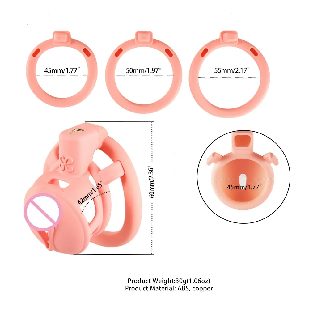 Premium Pink Pussy Lightweight-LOCKINK Sevanda Male Chastity Device with 3 Rings Set