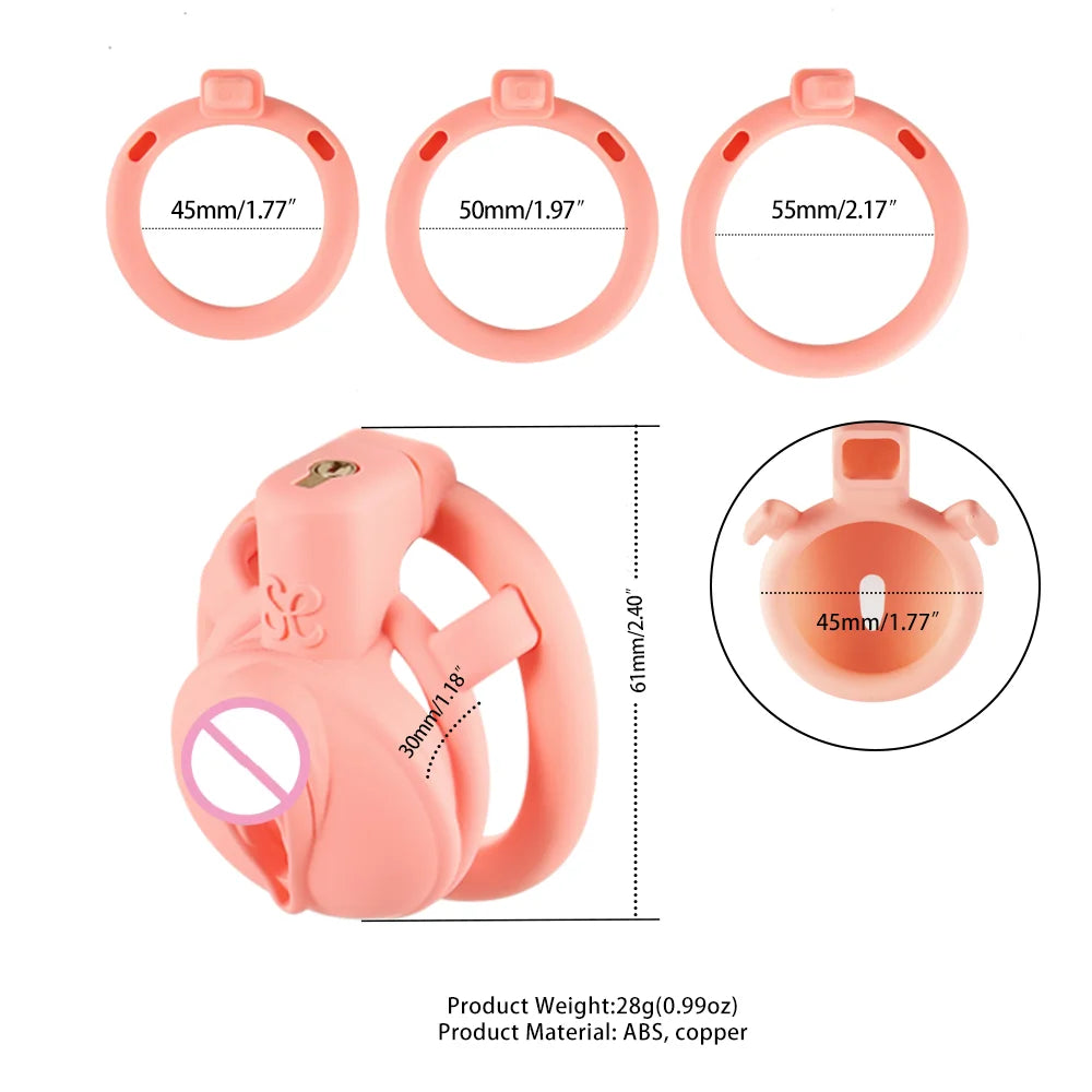 Premium Pink Pussy Lightweight-LOCKINK Sevanda Male Chastity Device with 3 Rings Set