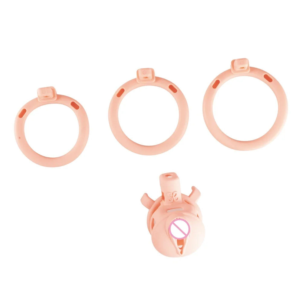 Premium Pink Pussy Lightweight-LOCKINK Sevanda Male Chastity Device with 3 Rings Set