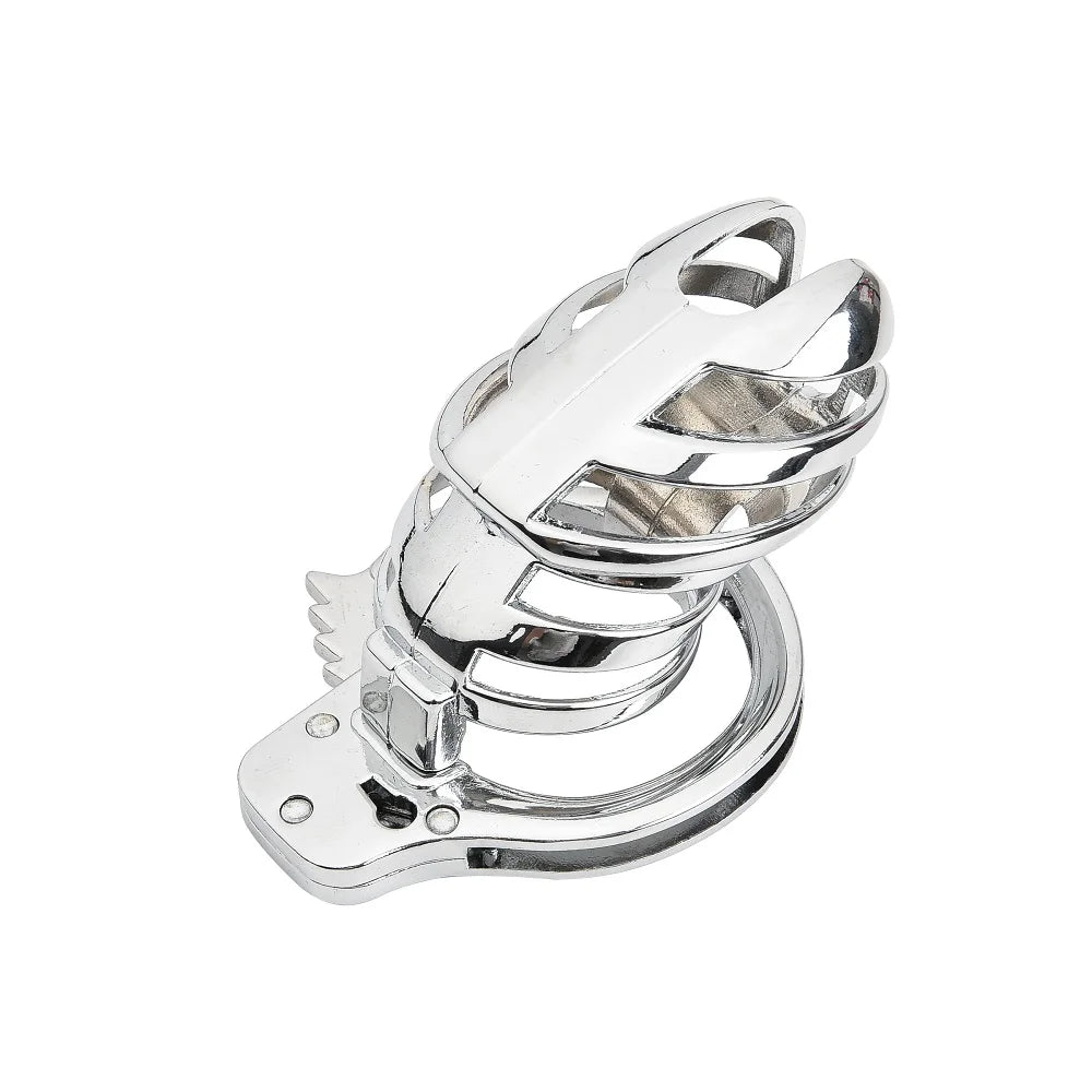 Metal Male Small Chastity Cage with Adjustable Spiked Ring Lock