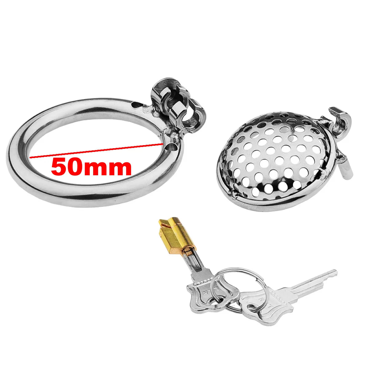 Male Metal Chastity cage Flat Breathable Round Hole Chastity Device Sissy Sex Toys BDSM