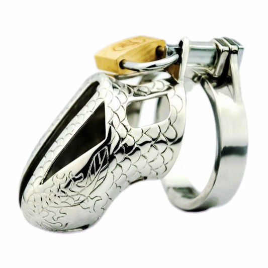 Stainless Steel Dragon Cock Cage Metal Male Chastity Device with Spikes