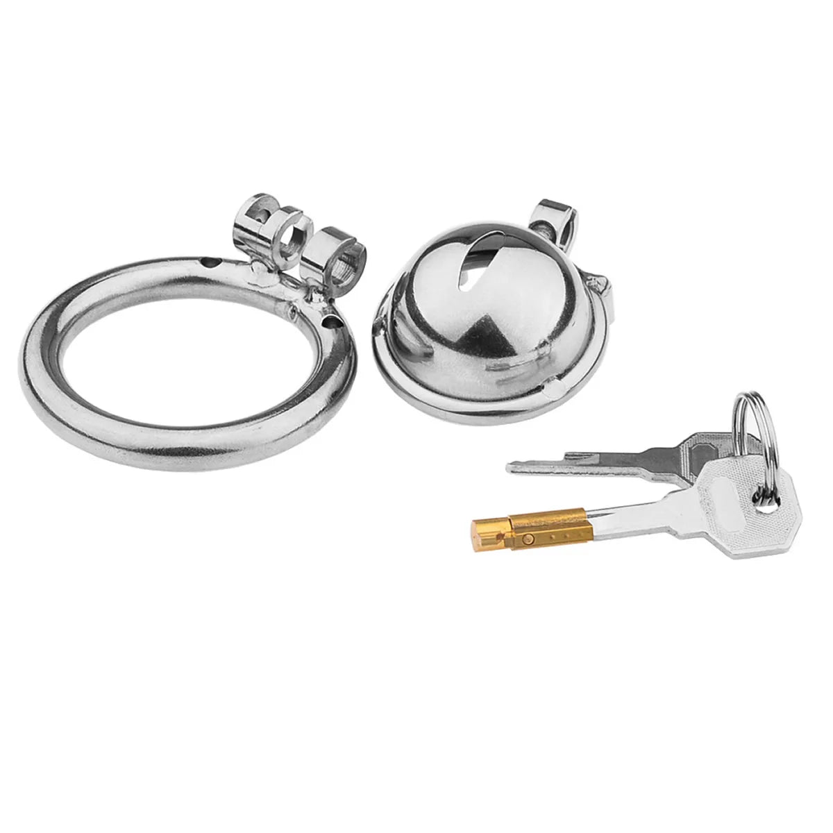 New Small Metal Chastity Cage Device For Sissy BDSM Stainless Steel Penis Ring