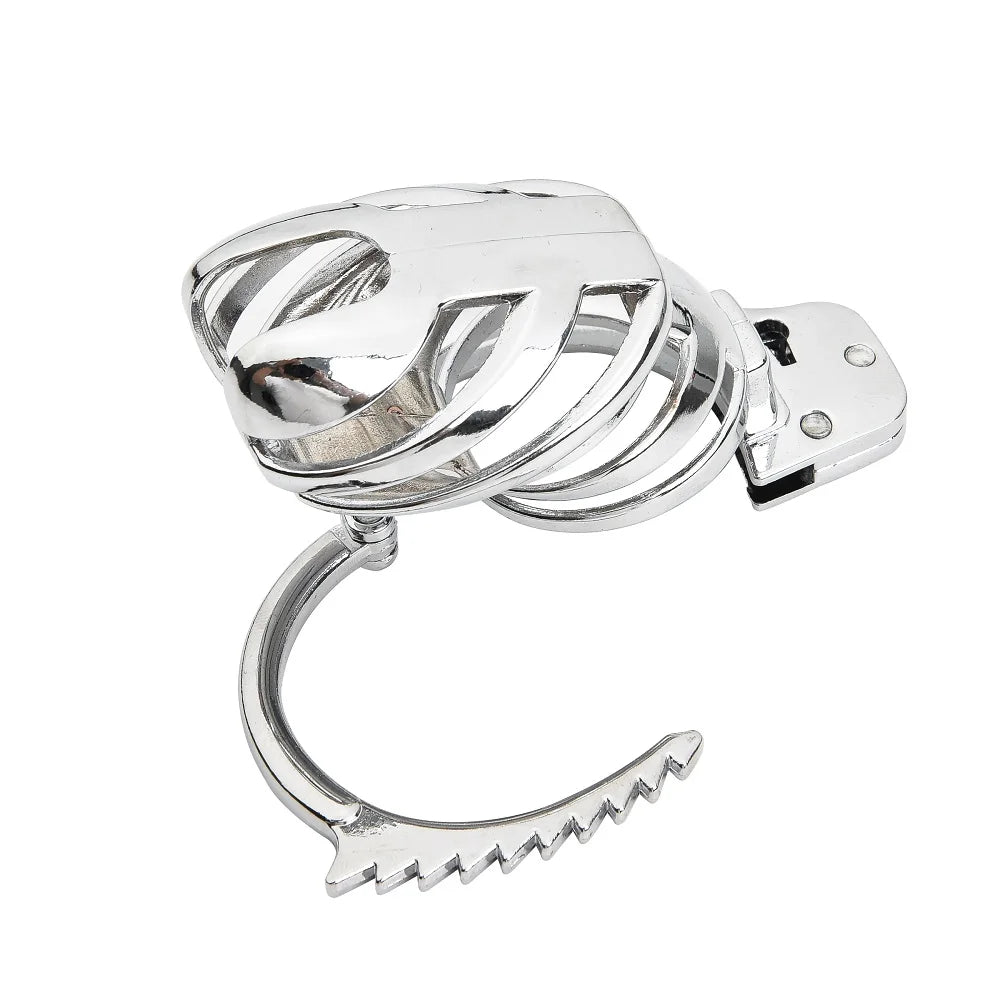 Metal Male Small Chastity Cage with Adjustable Spiked Ring Lock