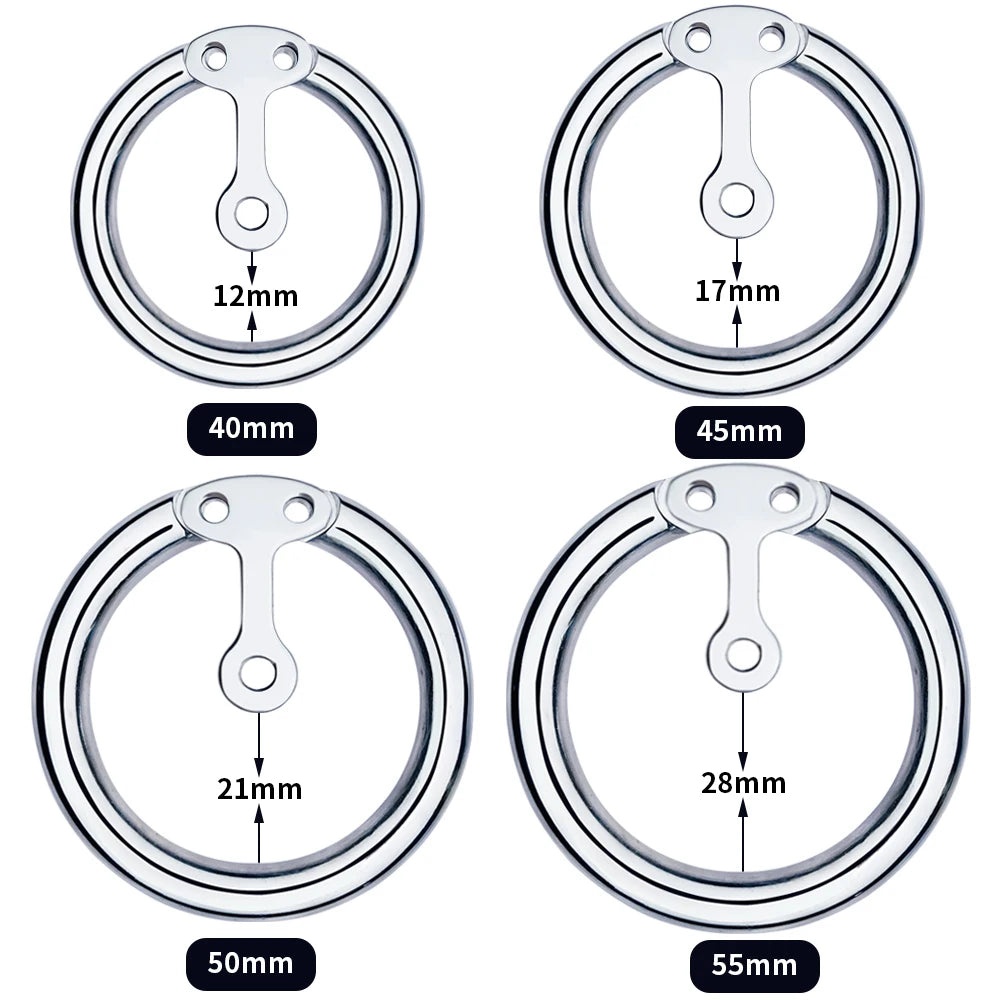 Super Mini Inverted Cock Cage with Removable Metal Bar/ Solid Ball/ Silicone Urinal Tube