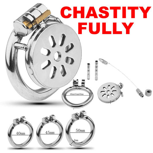 Super Mini Male Flat Chastity Cage Stainless Steel Penis Cage