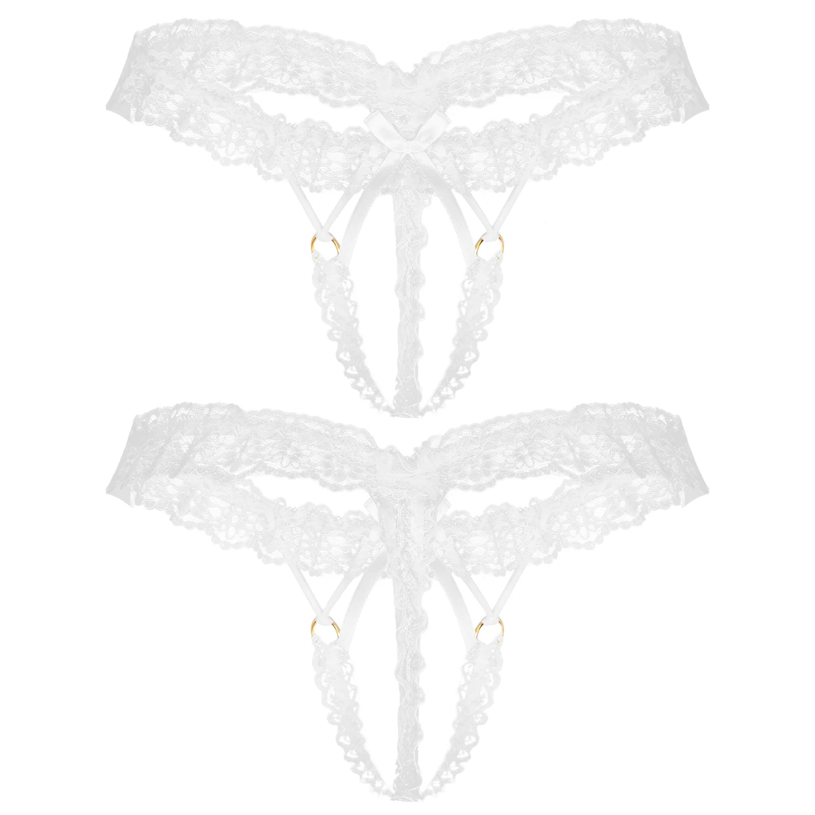 Men's Sexy See-through Lace Crotchless Briefs G-string T-back Thongs ...