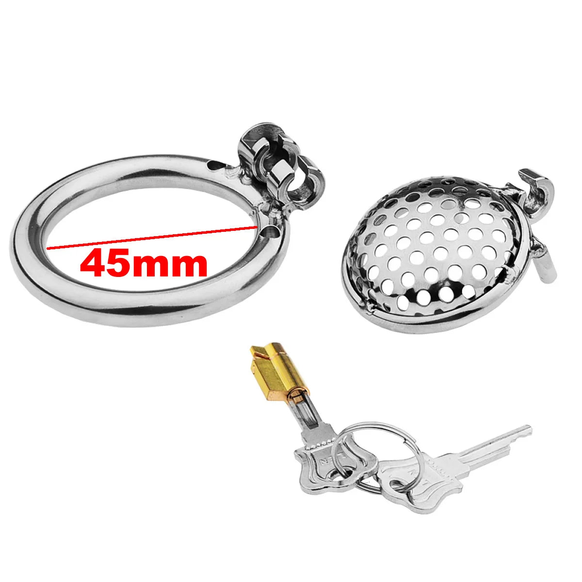 Male Metal Chastity cage Flat Breathable Round Hole Chastity Device Sissy Sex Toys BDSM