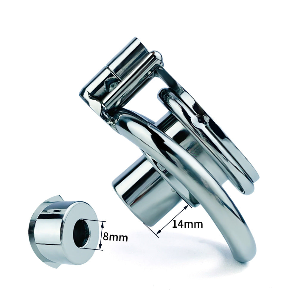 Chastity Lock With Catheter Penis Lock Stainless Steel Chastity Cage