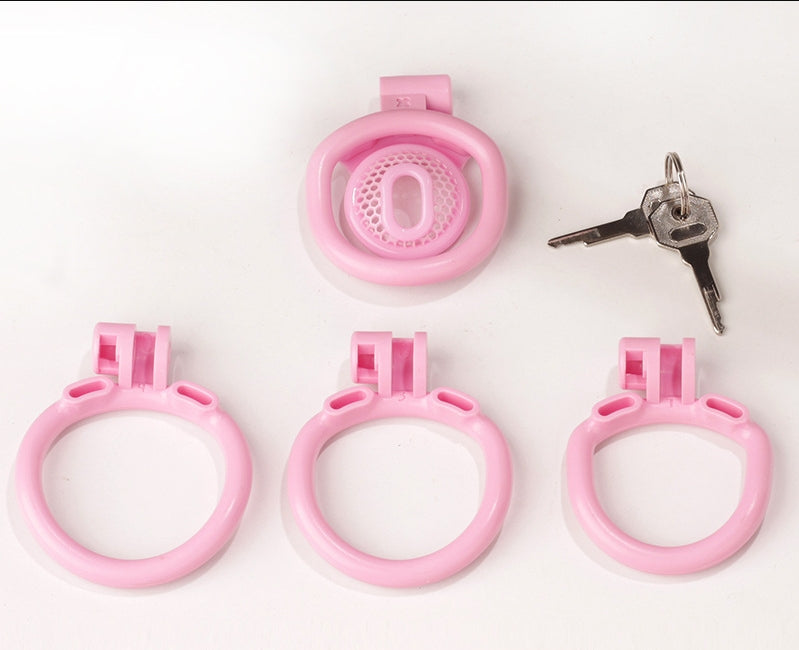 Inverted Negative Chastity Cage with Plugs in Micro Size