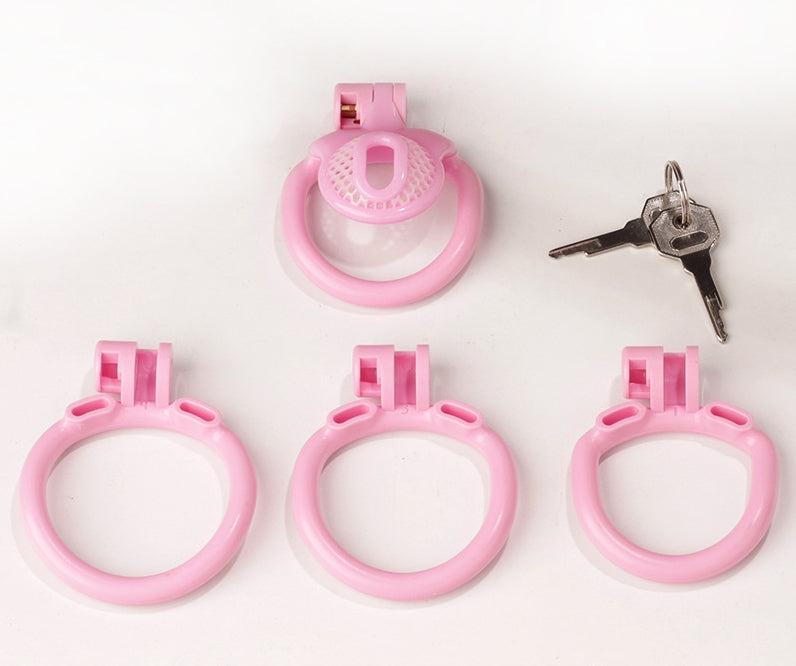 Inverted Negative Chastity Cage with Plugs in Micro Size