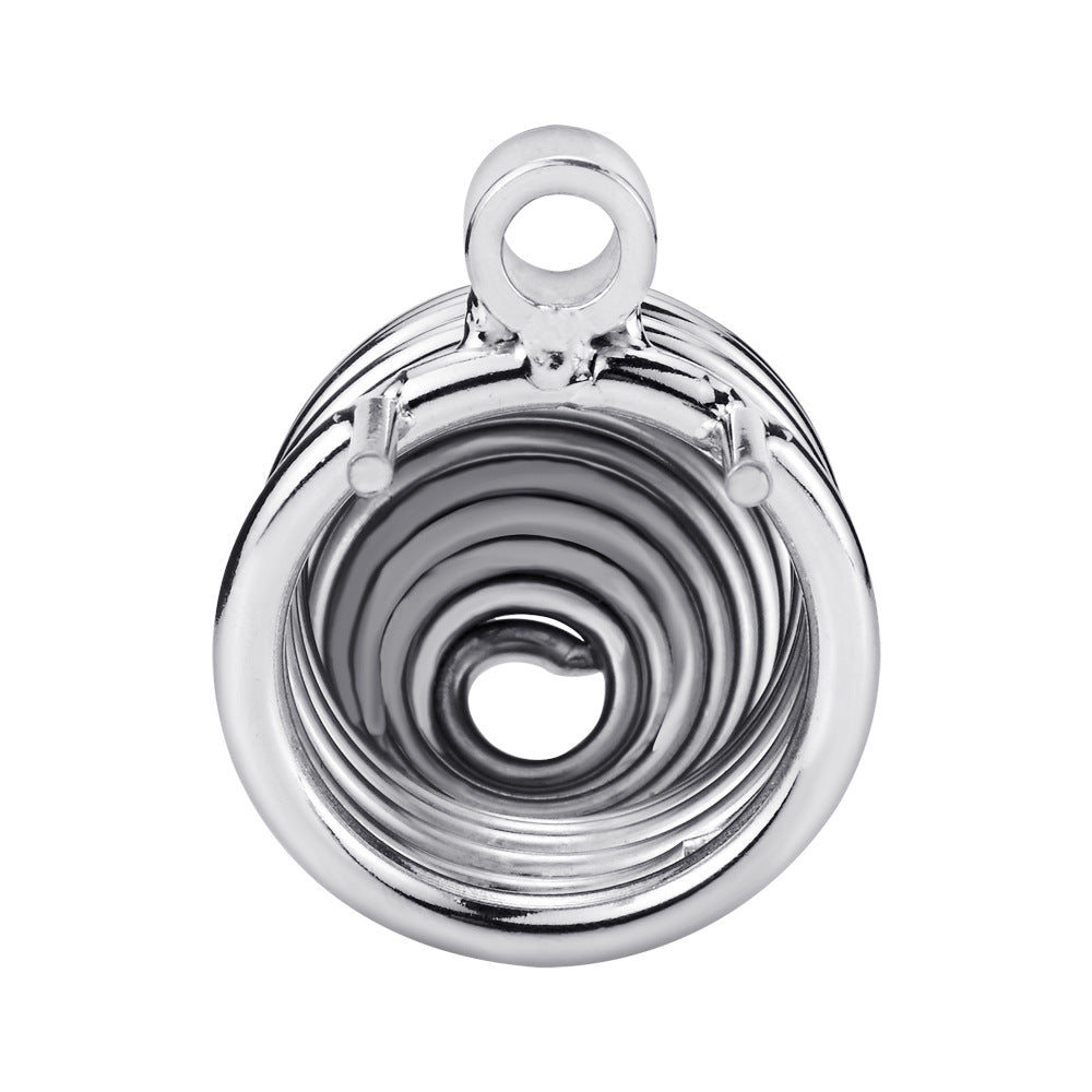 Men's Metal Spiral Chastity Cage - Lock Stainless Steel - Metal Chastity Cage