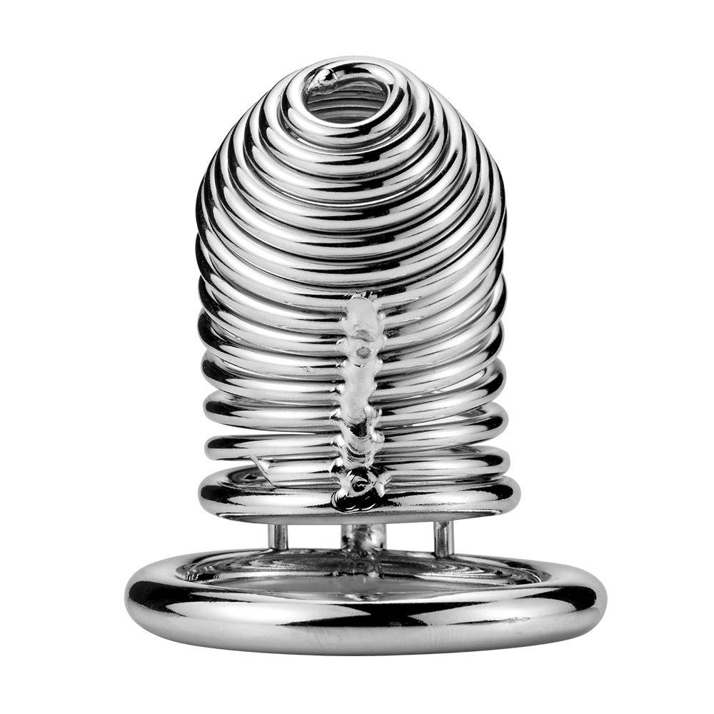 Men's Metal Spiral Chastity Cage - Lock Stainless Steel - Metal Chastity Cage