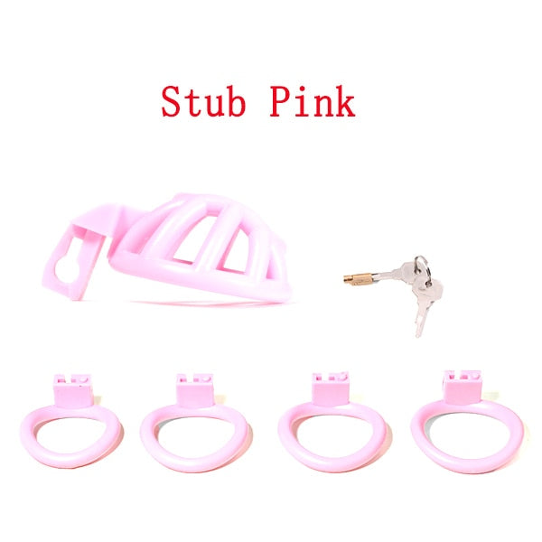 Super Small Penis Ring Sissy Inverted Chastity Cage, With 4 Base Ring