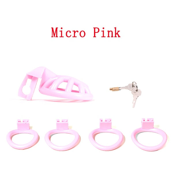 Super Small Penis Ring Sissy Inverted Chastity Cage, With 4 Base Ring