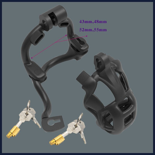 2023 New Mamba Resin Chastity Lock Double Lock Cock Ring 3D Printed Chastity Device