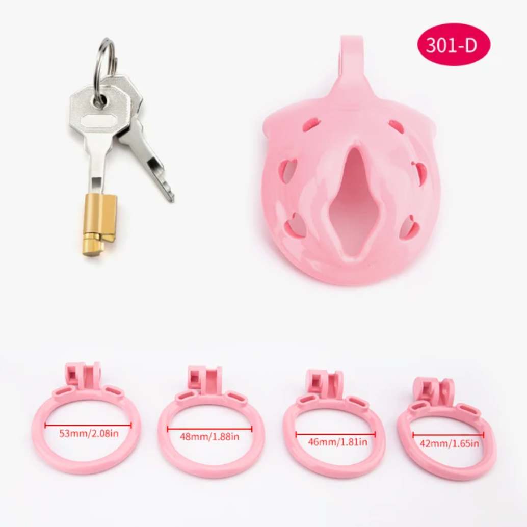 sissy pink chastity cage