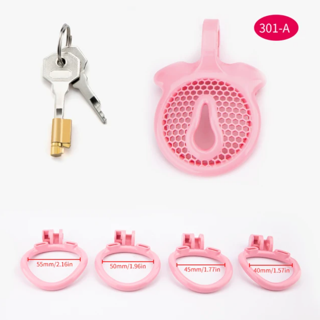 clit pink chastity cage