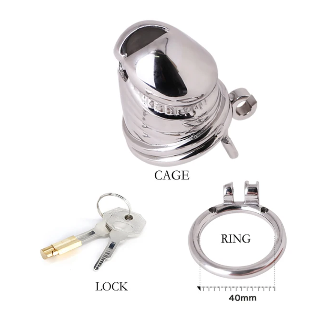 316 Stainless Steel Metal Chastity Cage in Penis Shape