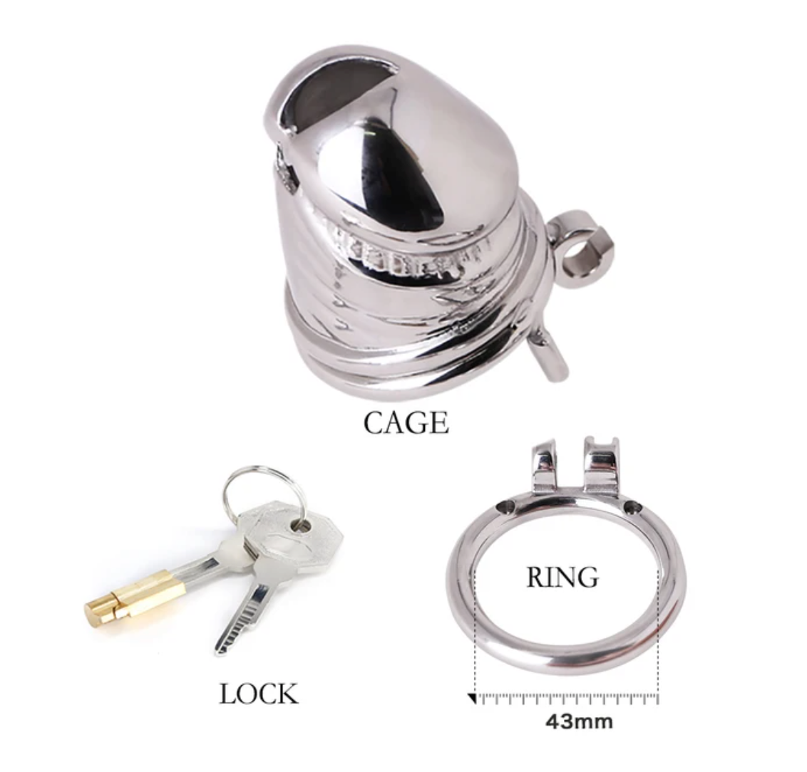 316 Stainless Steel Metal Chastity Cage in Penis Shape