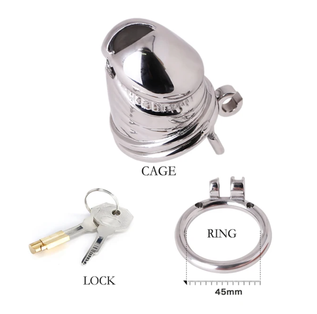 316 Stainless Steel Metal Chastity Cage in Penis Shape