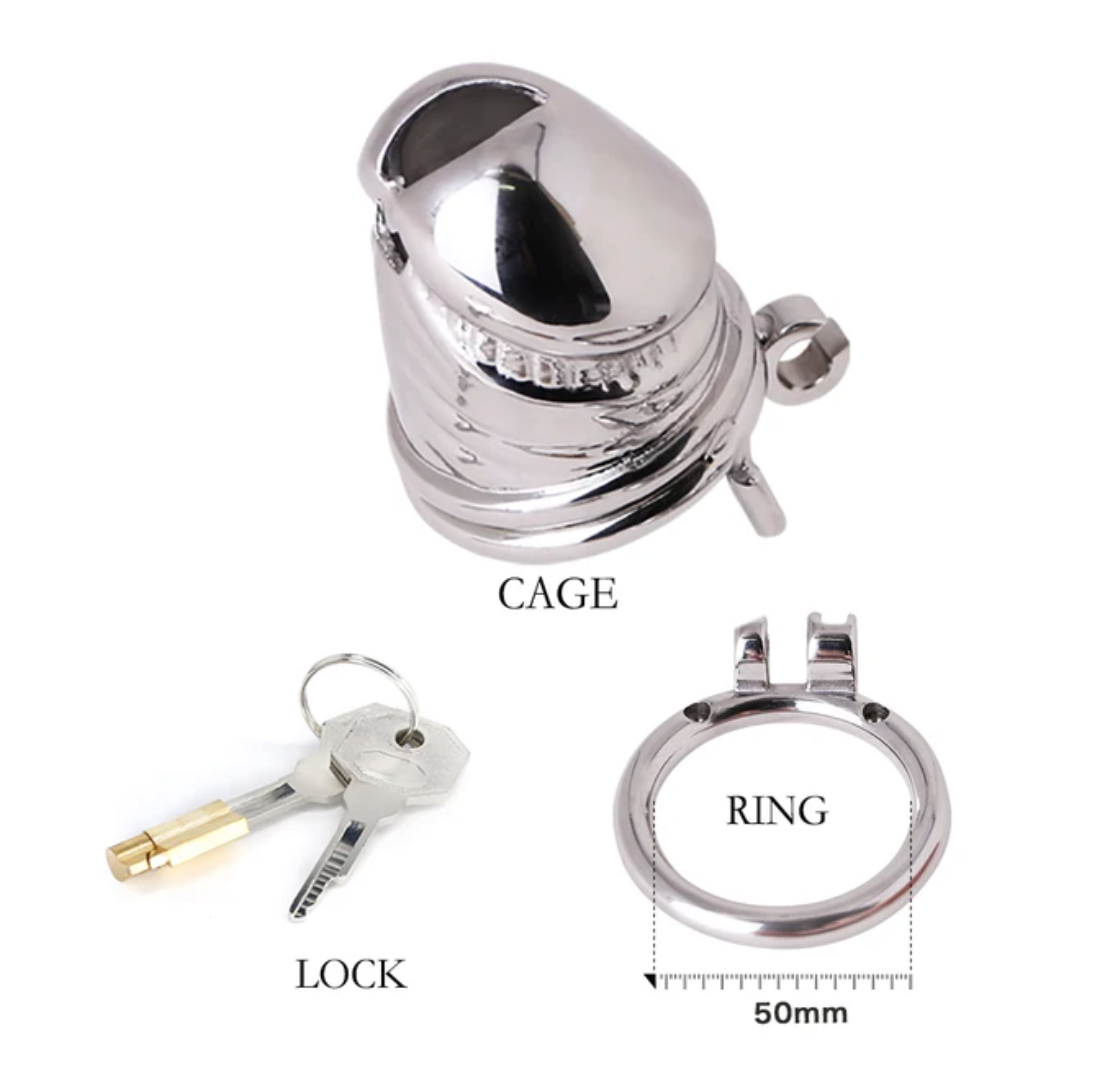 316 Stainless Steel Metal Chastity Cage in Penis Shape