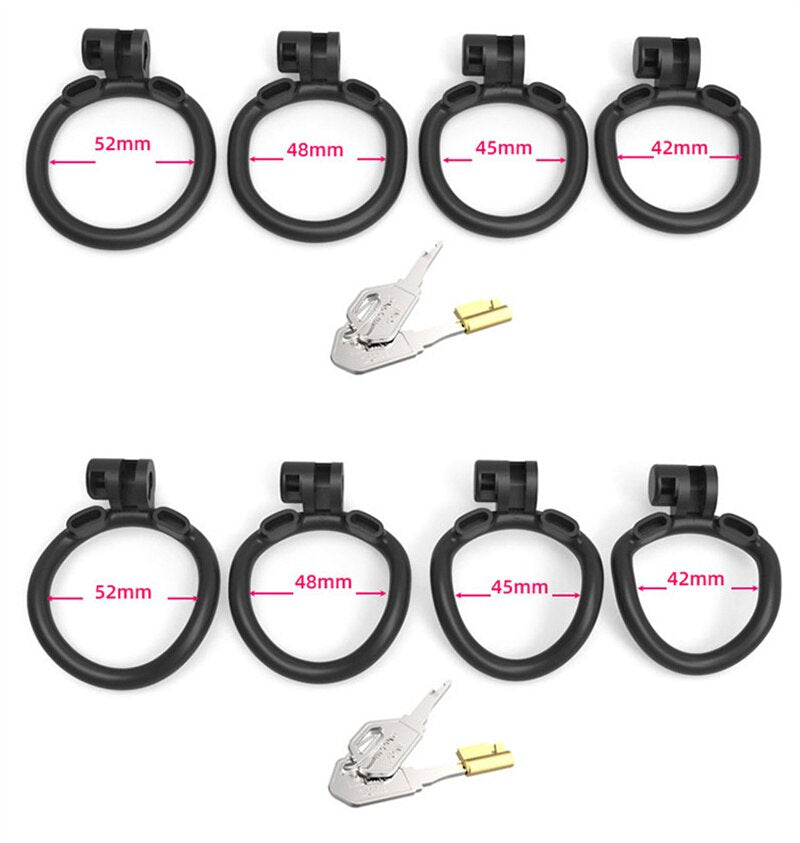2023 Jurassic 3D Printed Breathable Male Cock Cage with 2 Penis Ring Options -Inverted Chastity