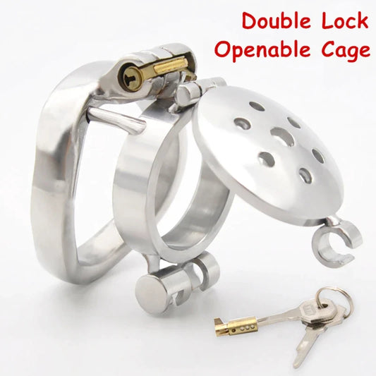 Double Lock Openable Metal Cock Cage