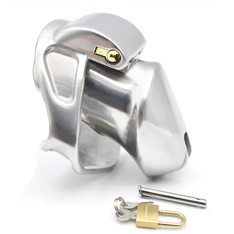 Metal Chastity Cage 316L Stainless Steel Small Penis Cage with Wide Ring