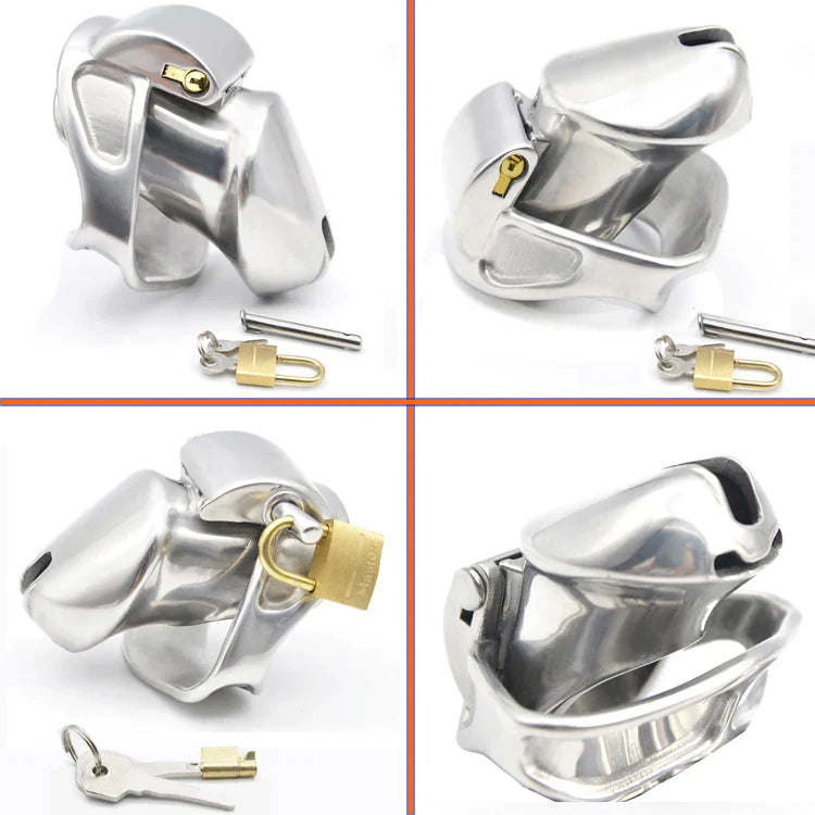 Metal Chastity Cage 316L Stainless Steel Small Penis Cage with Wide Ring