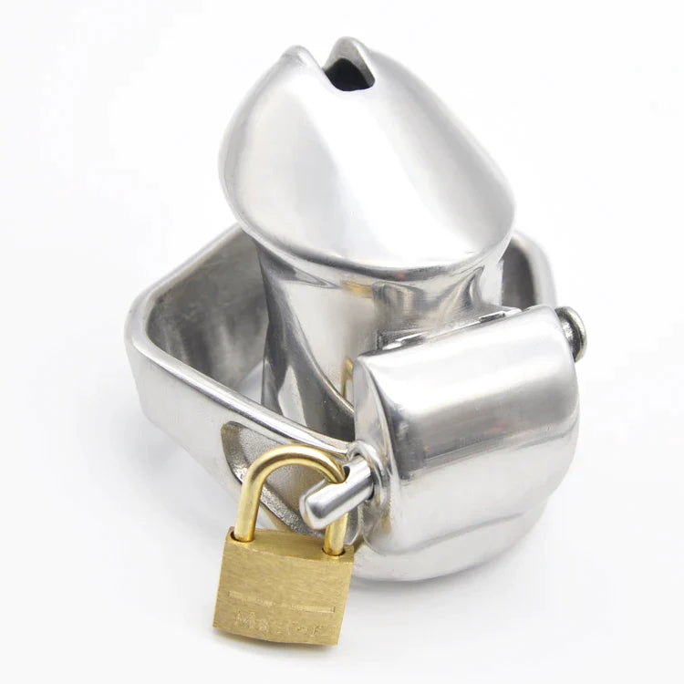 Metal Chastity Cage 316L Stainless Steel Small Penis Cage with Wide Ring