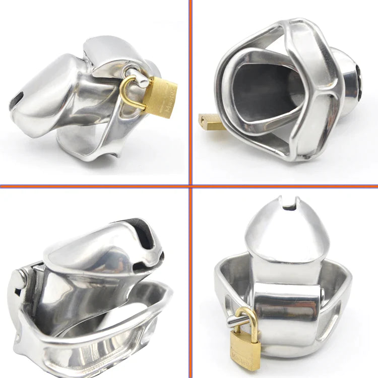 Metal Chastity Cage 316L Stainless Steel Small Penis Cage with Wide Ring