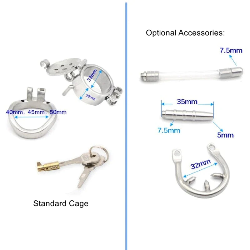 Double Lock Openable Metal Cock Cage