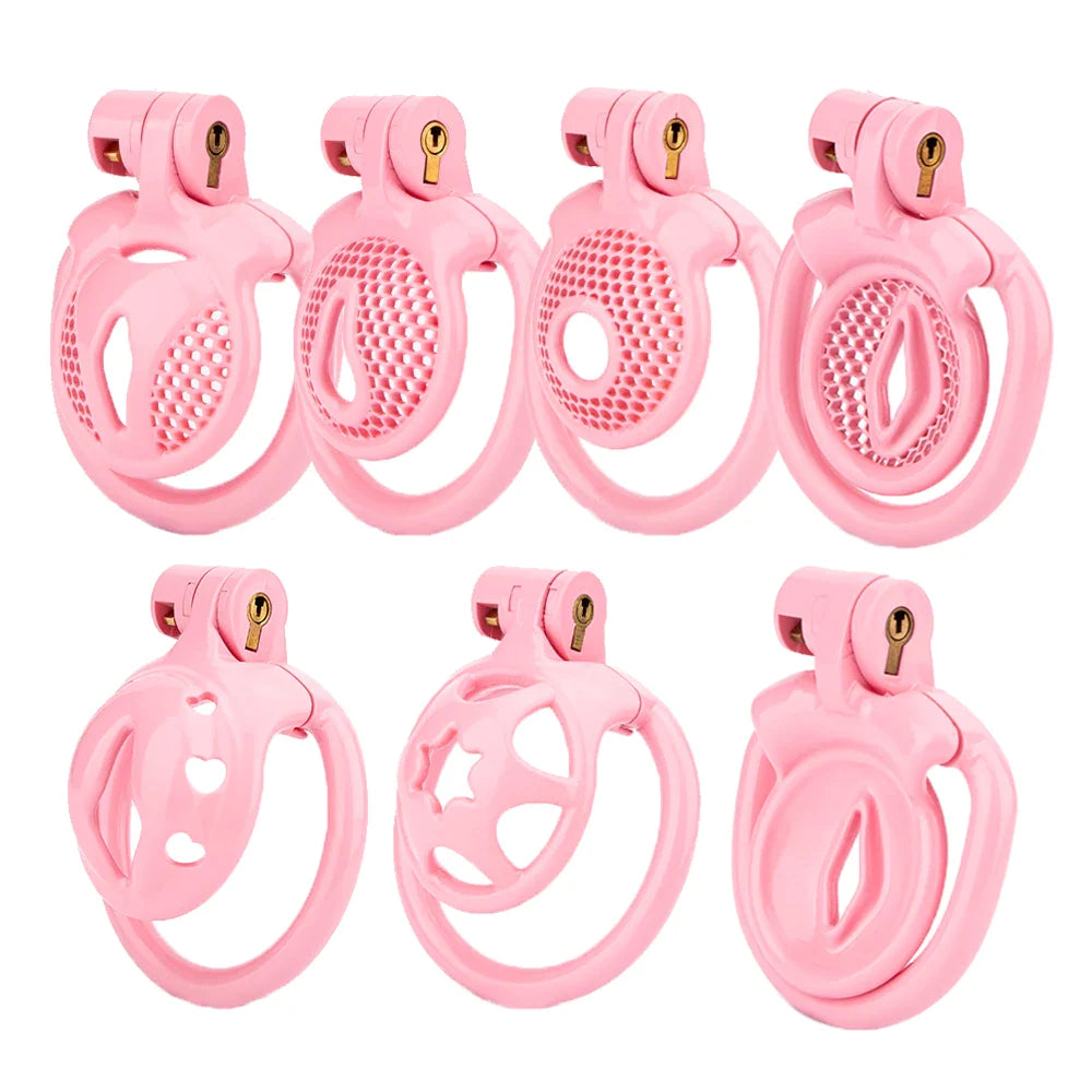 negative pink chastity cage