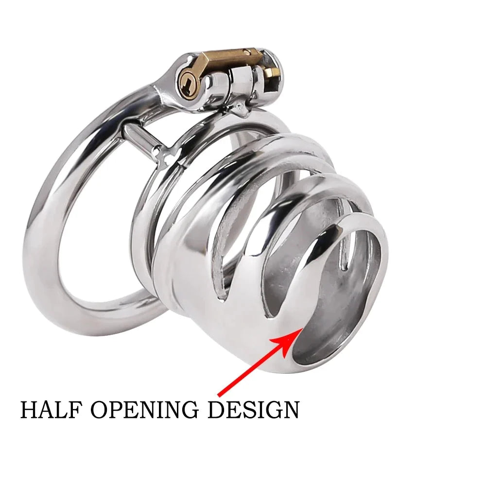 Small Metal Chastity Cage Hand Polished Steel Cock Cage