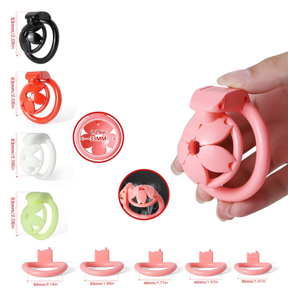 Premium Sakura 3D Printed Pink Chastity cage