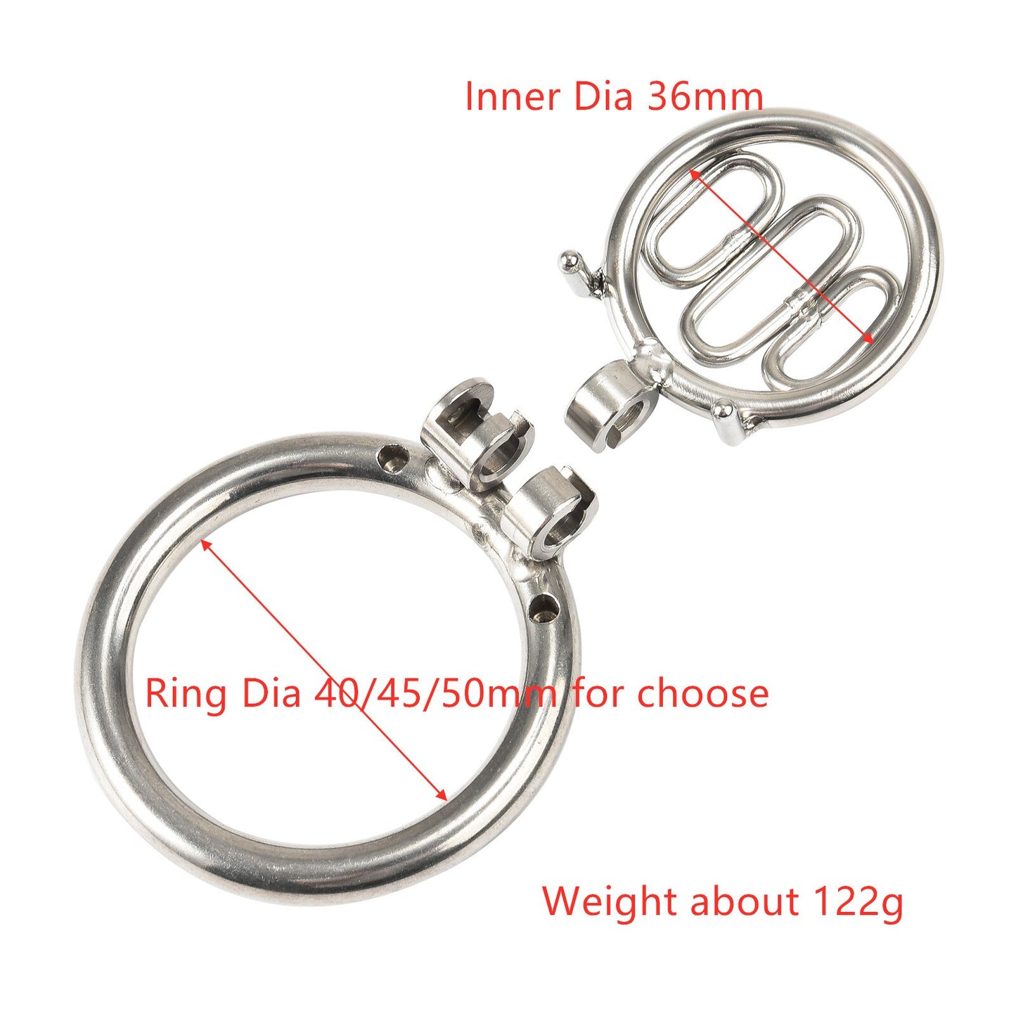 3 Sizes Stainless Steel Mini Flat Penis Cage - Secure Male Chastity Device with Lock - Cock Ring & Bondage Restraint - Discreet Adult Toy for Men