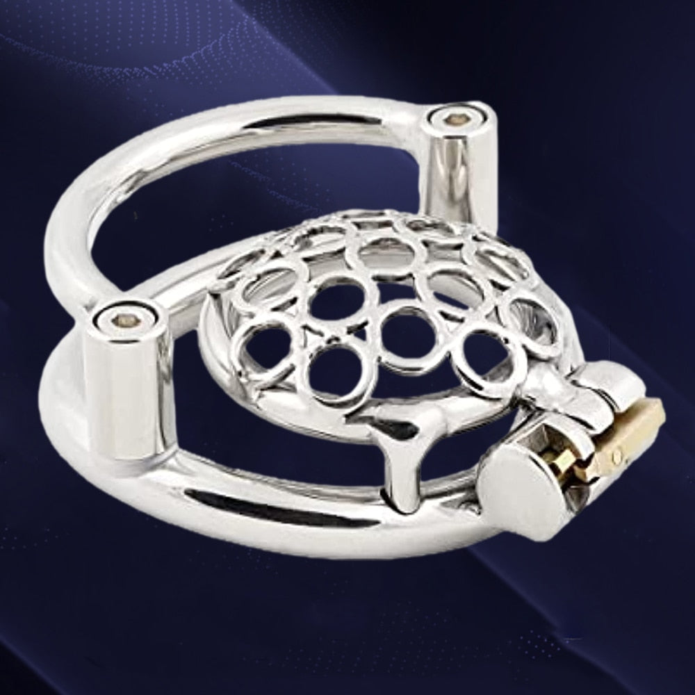 Compact Escape-Proof Stainless Steel Male Chastity Cage