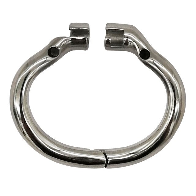 Super Small Stainless Steel Male Chastity Device, Ergonomic Base Ring Cock Cage, Penis Ring Lock, Stealth Lock Chastity Belt