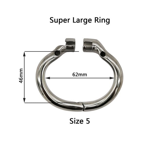 Super Small Stainless Steel Male Chastity Device, Ergonomic Base Ring Cock Cage, Penis Ring Lock, Stealth Lock Chastity Belt